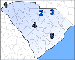 Map of Hatcheries in SC